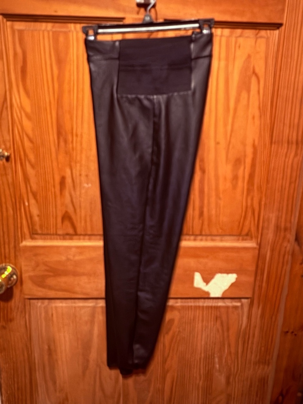 Black High-Waist Faux Leather Leggings